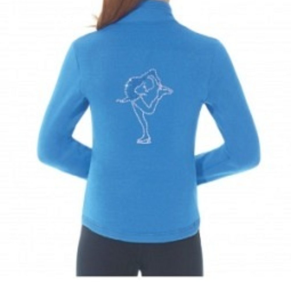 MD24482  Mondor Rhinestone on back Polartec skating Jacket Blue - Adult XL NWT